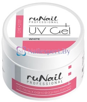 Однофазный УФ-гель ruNail (белый), 15г Однофазный УФ-гель ruNail (белый), 15г